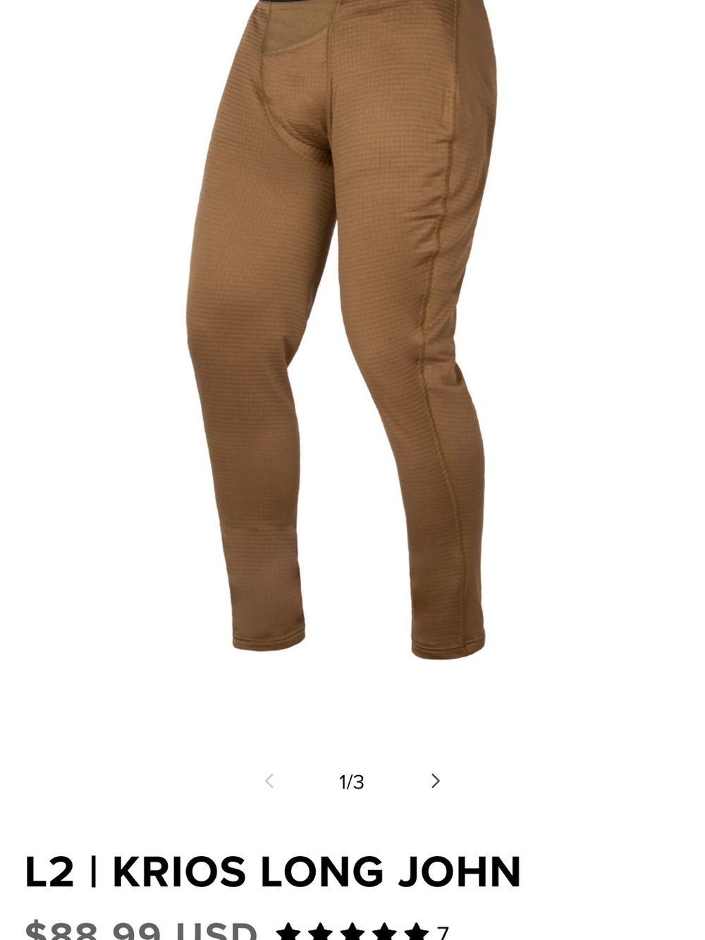 L2 Long John Men's Thermal Pants — Brown